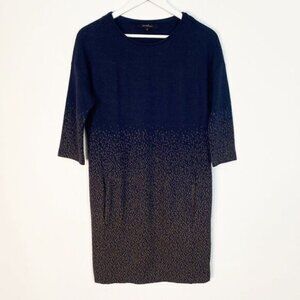 La Fee Maraboutee Navy Blue and Brown Speckled Sweater Dress